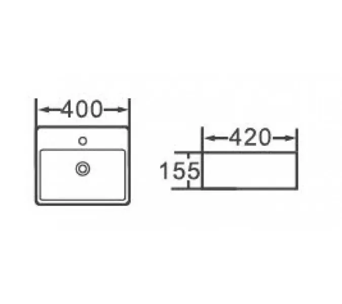 Раковина накладная ESBANO  "CIRCON-40" (white)., Выбрать цвет: Белый, изображение 5