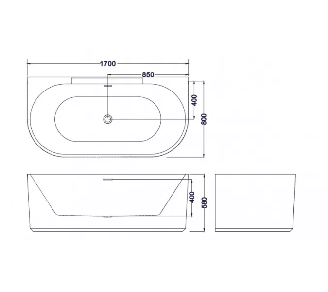 Ванна ESBANO Aruba-SM со встроенным смесителем  170x80, изображение 5