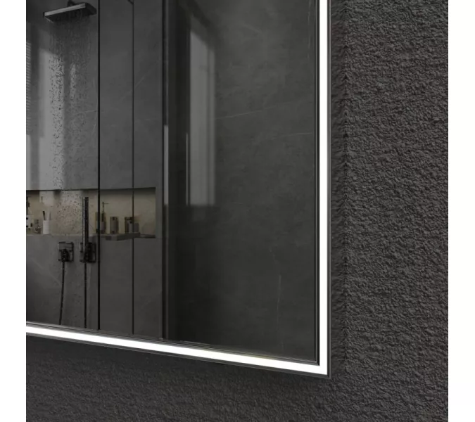 Зеркало со встроенной подстветкой  и подогревом ESBANO ES-3803 хром, Цвет профиля: Хром, Выбрать размер: 80х80, изображение 5