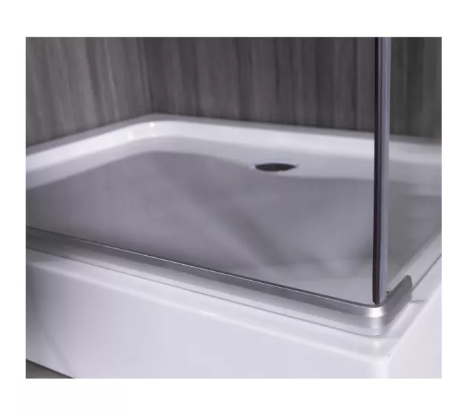 Душевой уголок ESBANO  ESR-8190/8180, Цвет стекла: прозрачное, Цвет профиля: Хром, Тип поддона: Низкий, Выбрать размер: 100х80, изображение 7