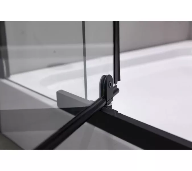 Душевой уголок ESBANO  ESR-7190/7180B, Цвет стекла: прозрачное, Цвет профиля: Черный, Тип поддона: Низкий, Выбрать размер: 100х80, изображение 5