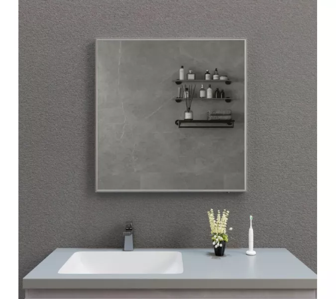 Зеркало со встроенной подстветкой  и подогревом ESBANO ES-3803 хром, Цвет профиля: Хром, Выбрать размер: 80х80