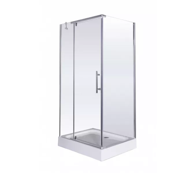 Душевой уголок ESBANO  ESR-8190/8180, Цвет стекла: прозрачное, Цвет профиля: Хром, Тип поддона: Низкий, Выбрать размер: 100х80