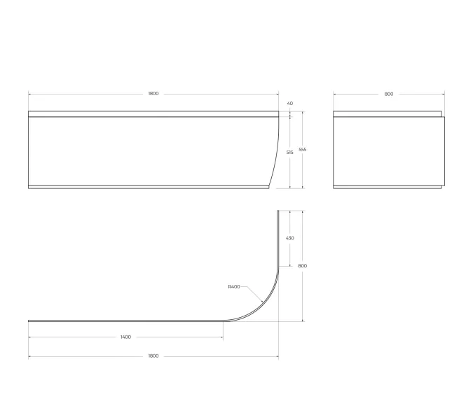 Передняя панель для акриловой ванны CEZARES METAURO CORNER-180-SCR-R-W37, изображение 2
