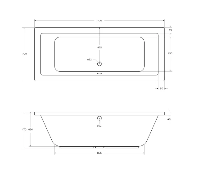 Акриловая ванна CEZARES PLANE-W37, Выбрать размер: 170х70, изображение 3