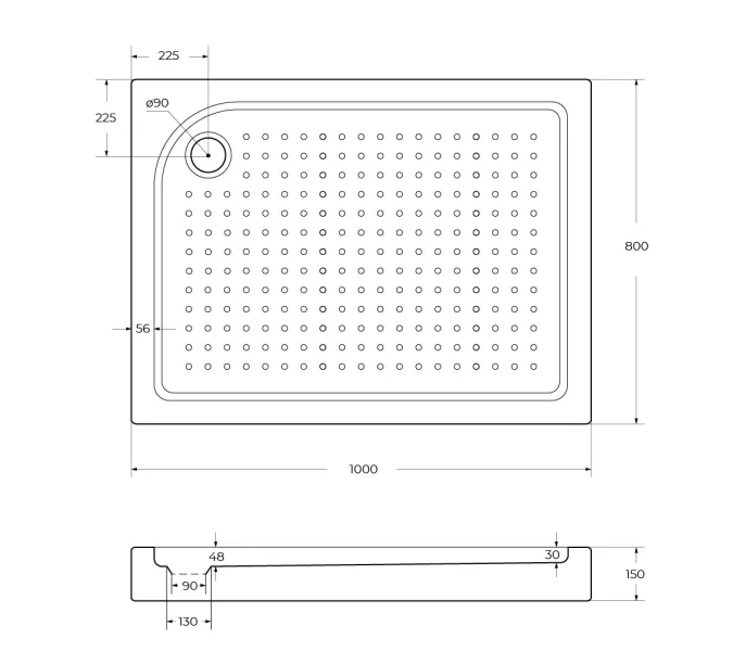 Акриловый поддон BelBagno TRAY-BB-AH-100-80/120-80-15-W-L, Высота поддона: 15, Тип поддона: Средний, Выбрать размер: 100х80, Ориентация: левый, изображение 8