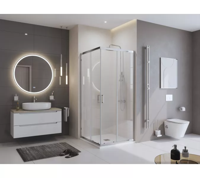 Душевой поддон из искусственного мрамора BelBagno UNO TRAY-MR-UNO-A-80/90-35-W-CR  в комплекте с сифоном, Выбрать цвет: Белый, Тип поддона: Низкий, Выбрать размер: 80х80, изображение 6