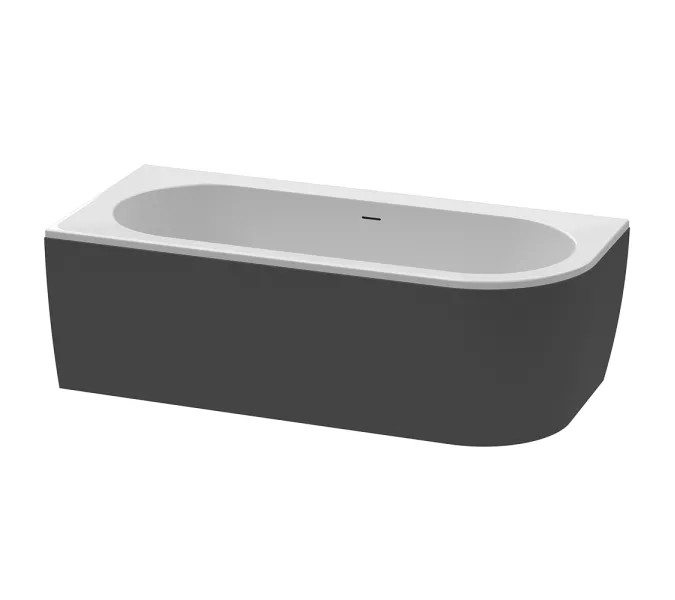 Акриловая ванна CEZARES SLIM CORNER-180-80-60-L/R-NERO-SET  180х80, Выбрать цвет: Черный матовый, Ориентация: левая