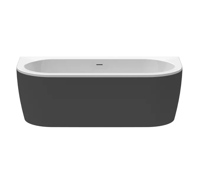 Ванна акриловая CEZARES SLIM WALL-180-80-60-NERO-SET  180х80, Выбрать цвет: Черный матовый