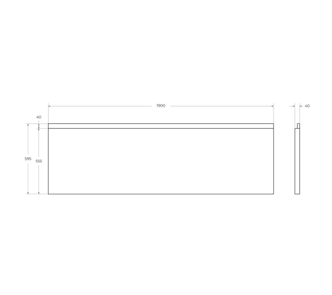 Передняя панель  CEZARES PLANE-190-SCR-W37 190х80, 190х90, изображение 2