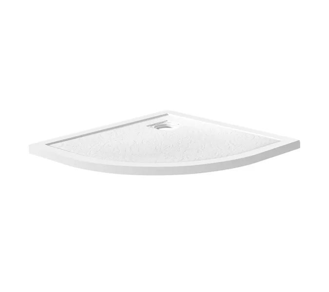 Душевой поддон из искусств.мрамора BelBagno UNO TRAY-MR-UNO-R-80/90-550-35-W-CR в комплекте с сифоном, Высота поддона: 4, Выбрать цвет: Белый, Тип поддона: Низкий, Выбрать размер: 80х80, изображение 2