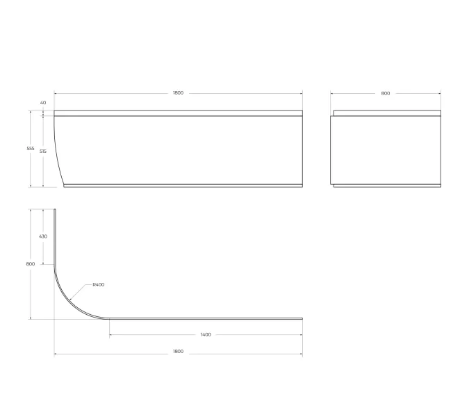 Передняя панель для акриловой ванны CEZARES METAURO CORNER-180-SCR-L-W37, изображение 2