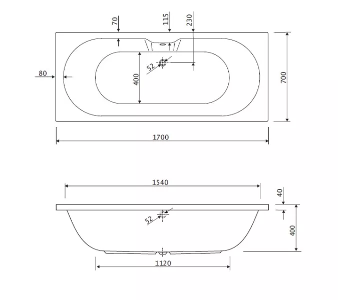 Акриловая ванна CEZARES CALISTO-170-70-45-W37  170х70, изображение 3