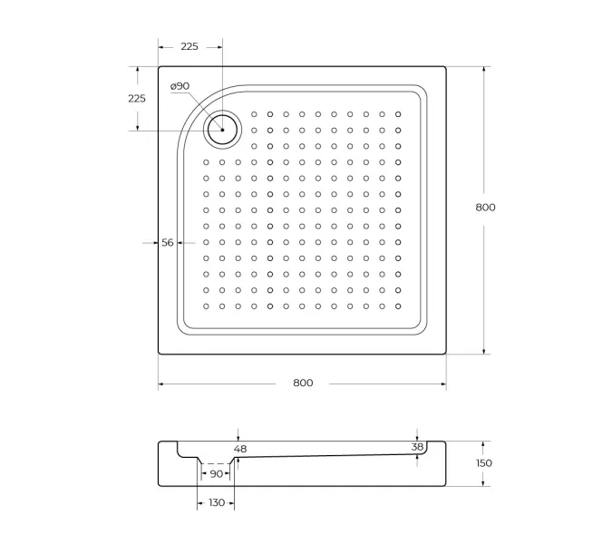 Акриловый поддон BelBagno TRAY-BB-A-80/85/90/95-15-W, Высота поддона: 15, Тип поддона: Средний, Выбрать размер: 80х80, изображение 9