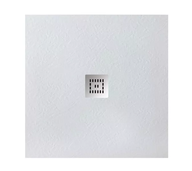 Душевой поддон из искусственного мрамора BelBagno UNO TRAY-MR-UNO-A-80/90-35-W-CR  в комплекте с сифоном, Выбрать цвет: Белый, Тип поддона: Низкий, Выбрать размер: 80х80