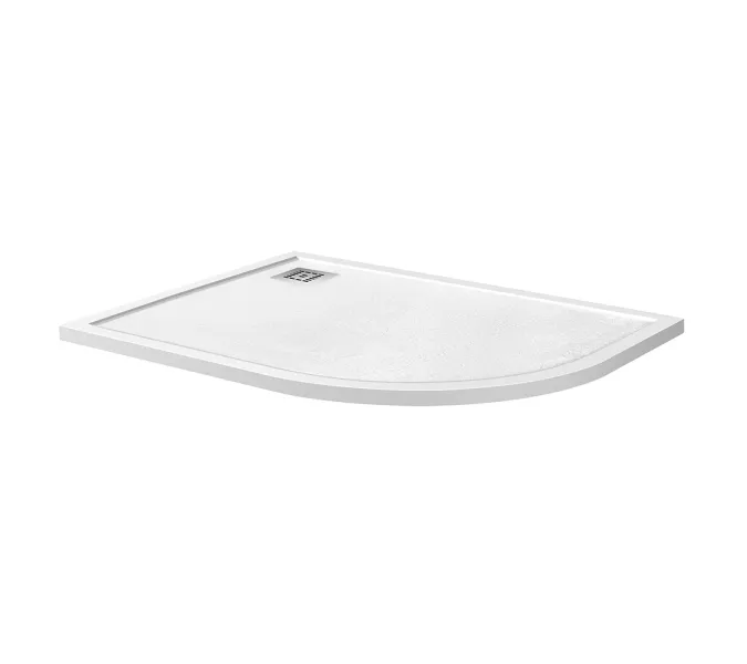 Душевой поддон из искусств.мрамора BelBagno UNO TRAY-MR-UNO-RH-120/80//120/90-550-35-W-L/R-CR в комплекте с сифоном, Высота поддона: 4, Тип поддона: Низкий, Выбрать размер: 120х80, Ориентация: левый, изображение 2