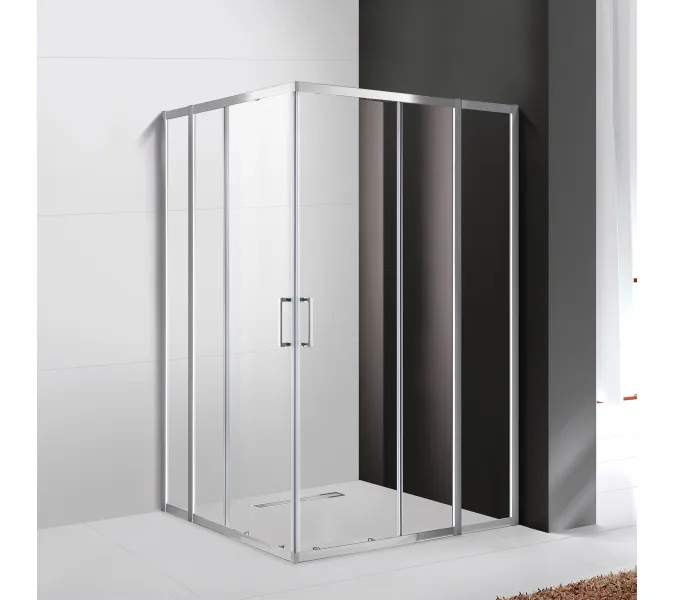 Душевой уголок CEZARES MOLVENO-AH-22-C-Cr-IV УГЛОВОЙ, Цвет стекла: прозрачное, Цвет профиля: Хром, Монтаж: В угол, Выбрать размер: 110х100