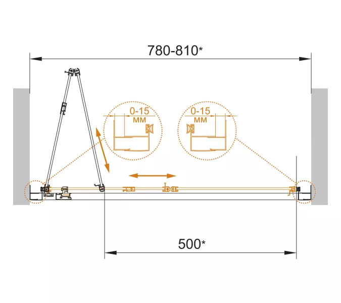 Душевая дверь CEZARES ECO-O-BS-80-C-Cr, изображение 2