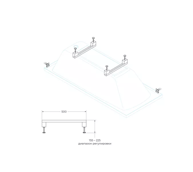 Универс. компл. ног для ванн LEG-KIT-150 - 120х70, 130х70, 140х70, 150х70, 160х70, 170х70, 170х75, 180х80, 180х90, 190х80, 190х90, 200х90, изображение 2