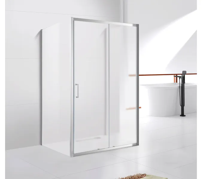 Душевой уголок CEZARES MOLVENO-AH-12-P-Cr, Цвет стекла: рифленое, Цвет профиля: Хром, Выбрать размер: 110х90