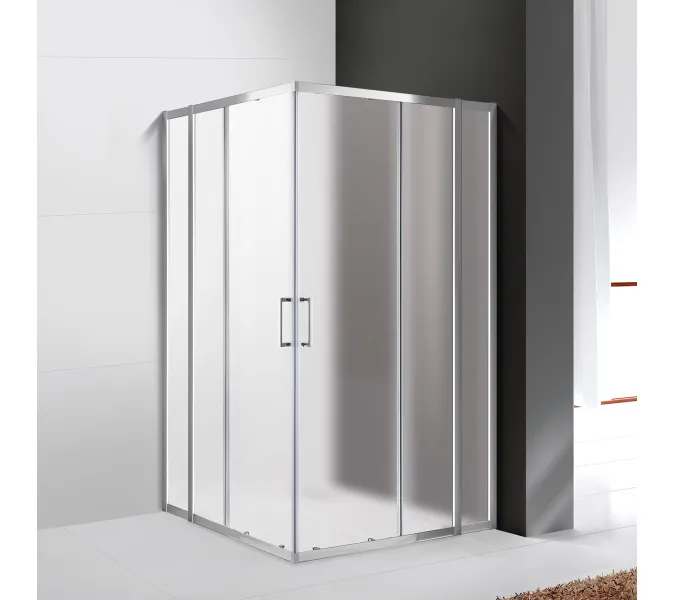 Душевой уголок CEZARES MOLVENO-A-22-P-Cr, Цвет стекла: рифленое, Цвет профиля: Хром, Выбрать размер: 120х120