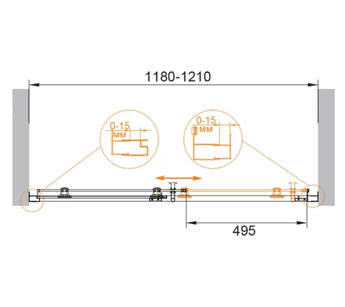 Душевая дверь CEZARES ECO-O-BF-1-120-C-NERO, изображение 4