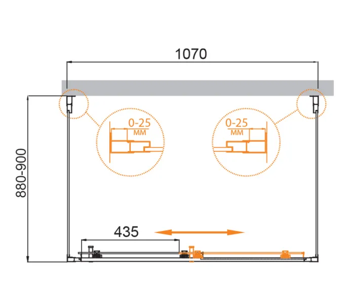 Душевой уголок CEZARES MOLVENO-AH-12-P-Cr, Цвет стекла: рифленое, Цвет профиля: Хром, Выбрать размер: 110х90, изображение 3
