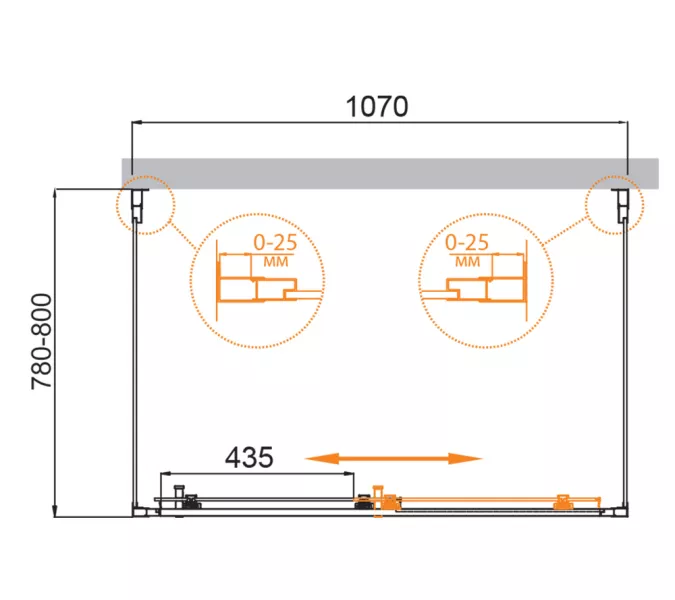 Душевой уголок CEZARES MOLVENO-AH-12-C-Cr-IV, Цвет стекла: прозрачное, Цвет профиля: Хром, Выбрать размер: 110х80, изображение 2