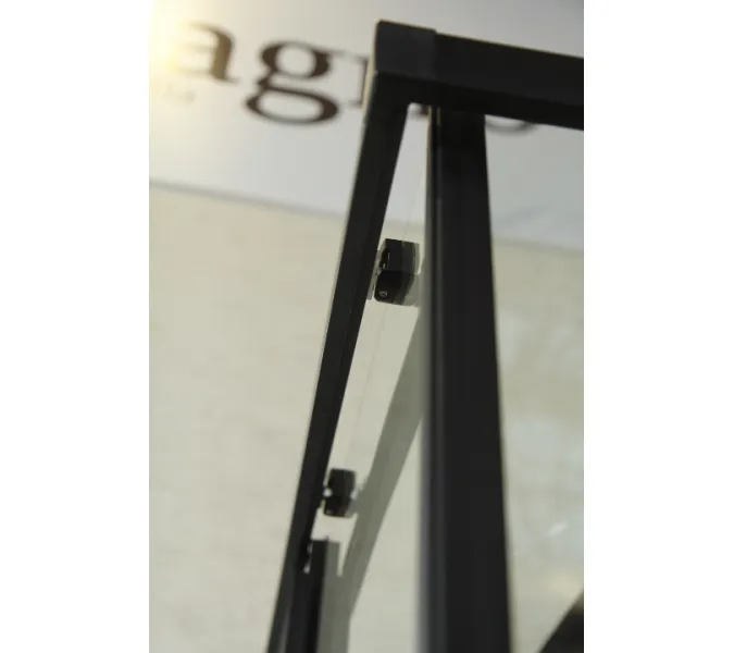 Душевой уголок CEZARES ECO-O-A-2-C-NERO, Цвет стекла: прозрачное, Цвет профиля: Черный, Выбрать размер: 100х100, изображение 5