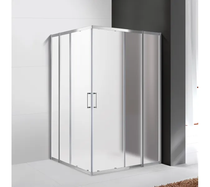 Душевой уголок CEZARES MOLVENO-AH-22-P-Cr УГЛОВОЙ, Цвет стекла: рифленое, Цвет профиля: Хром, Монтаж: В угол, Выбрать размер: 120х110