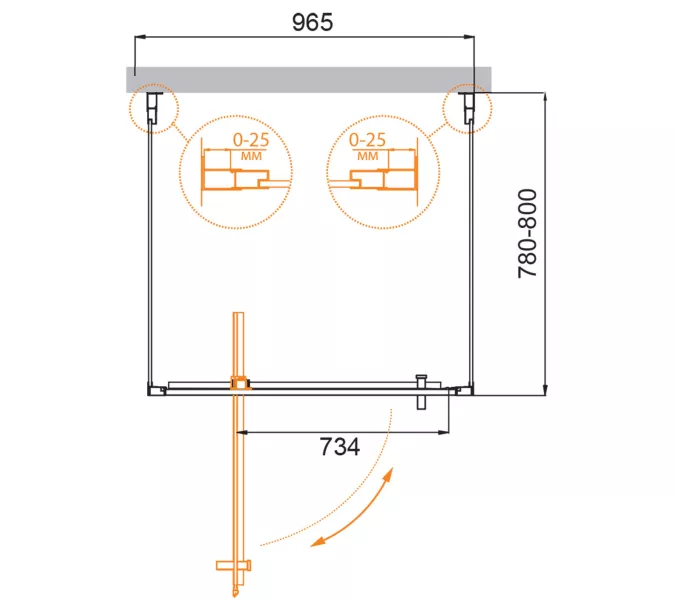 Душевой уголок CEZARES MOLVENO-BA2-C-Cr-IV, Цвет профиля: Хром, Выбрать размер: 100х80, изображение 2