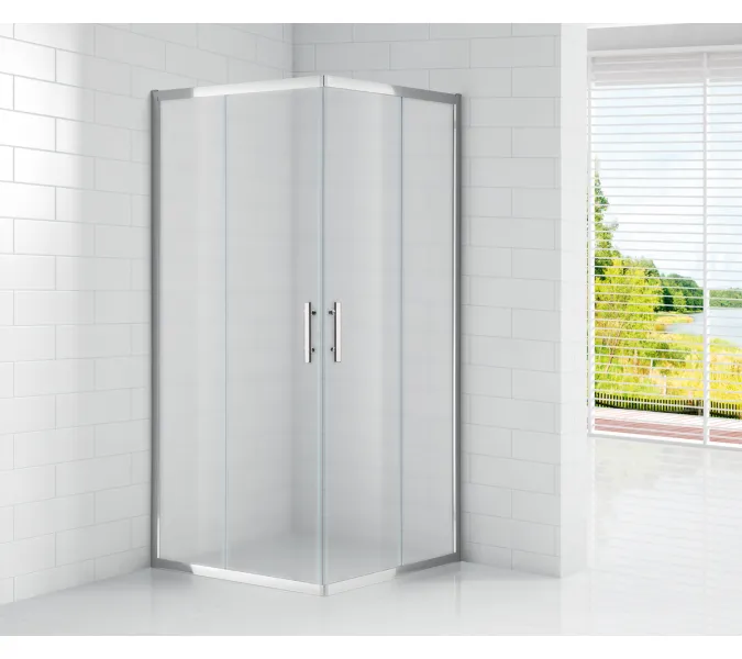 Душевой уголок CEZARES ECO-O-A-2-90-P-Cr, Цвет стекла: рифленое, Цвет профиля: Хром, Выбрать размер: 90х90