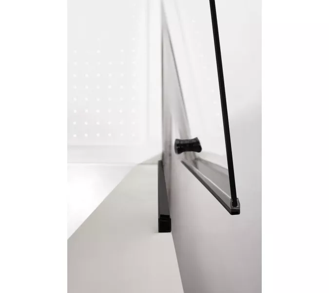 Душевая дверь CEZARES ECO-O-B-1-C-NERO, Цвет стекла: Прозрачный, Цвет профиля: Черный, Выбрать размер: 60, изображение 5