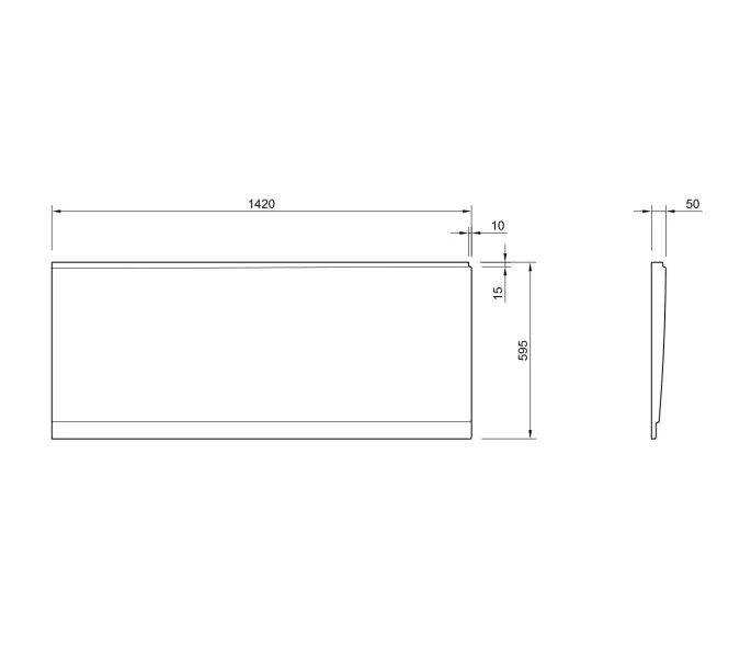 Боковая панель для акриловой ванны CEZARES PLANE_DUO-145-SP-L-W37, изображение 2
