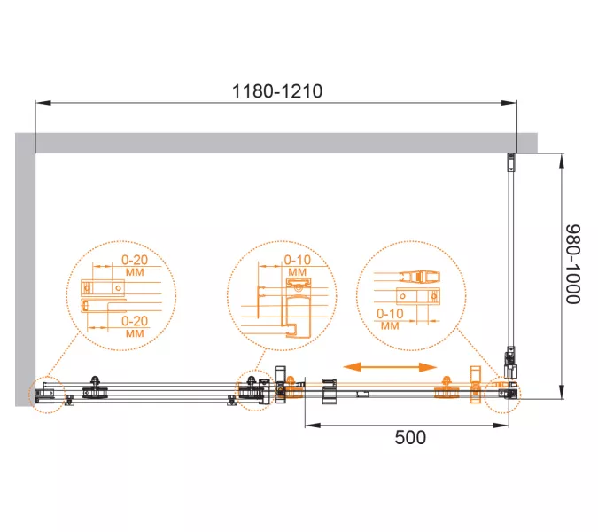 Душевой уголок CEZARES STYLUS-O-M-AH-1-C-Cr, Цвет профиля: Хром, Выбрать размер: 120х100, изображение 5