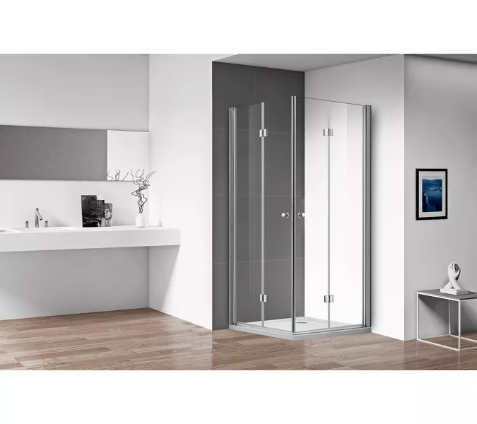 Душевой уголок CEZARES ECO-O-AS/ASH-2-C-Cr, Цвет профиля: Хром, Выбрать размер: 100х100, изображение 2