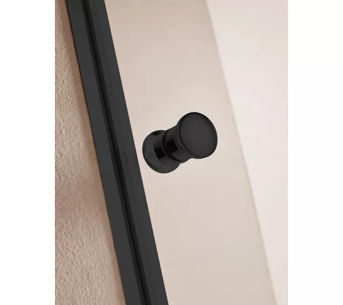 Душевая дверь CEZARES ECO-O-B-1-C-NERO, Цвет стекла: Прозрачный, Цвет профиля: Черный, Выбрать размер: 60, изображение 3