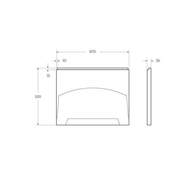 Боковая панель для акриловой ванны с крепежом CEZARES ECO-F-70-SP-W37, изображение 2