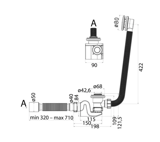 Слив-перелив для акриловой ванны CEZARES CZR-STP2-01, изображение 2