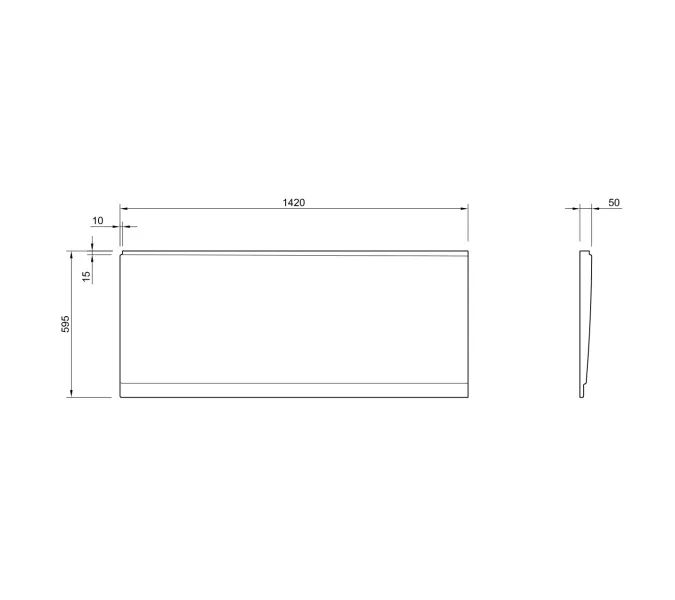 Боковая панель для акриловой ванны CEZARES PLANE_DUO-145-SP-R-W37, изображение 2