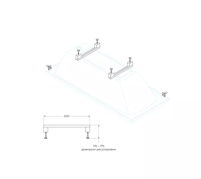 Универс. компл. ног для ванн LEG-KIT-100 -120х70, 130х70, 140х70, 150х70, 160х70,170х70, 170х75, 180х80, 180х90, 190х80, 190х90, 200х90, изображение 2