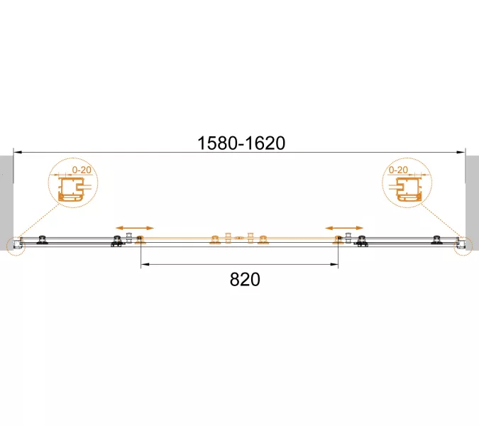 Душевая дверь CEZARES ANIMA-W-BF-2-160/170-C-Cr, Цвет профиля: Хром, Выбрать размер: 160, изображение 2