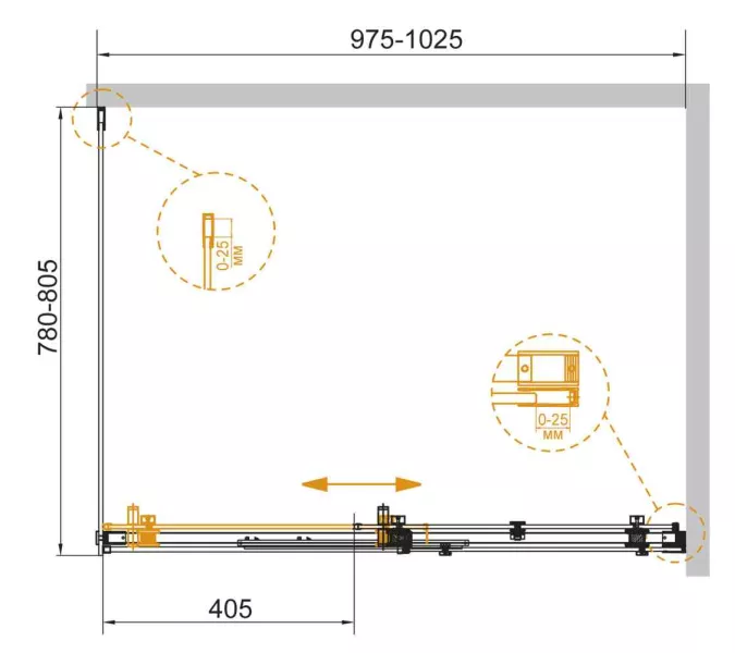 Душевой уголок CEZARES STYLUS-SOFT-AH-1-C-Cr, Цвет профиля: Хром, Выбрать размер: 100х80, изображение 3