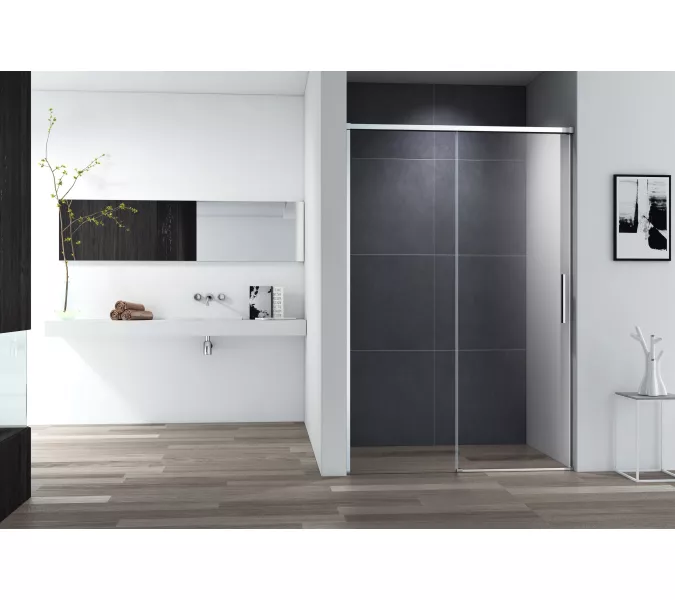 Душевая дверь с доводчиками CEZARES DUET SOFT-BF-1-C-Cr, Цвет стекла: Прозрачный, Цвет профиля: Хром, Выбрать размер: 110