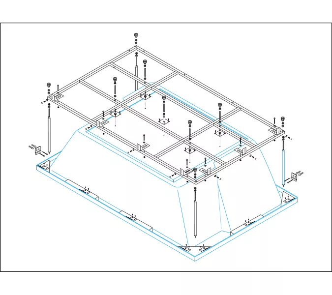 Металлический каркас для акриловой ванны CEZARES PLANE_DUO-MF
