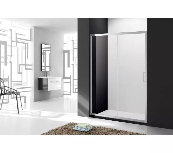 Душевая дверь CEZARES MOLVENO-BF-1-C-Cr-IV, Цвет стекла: Прозрачный, Цвет профиля: Хром, Выбрать размер: 110