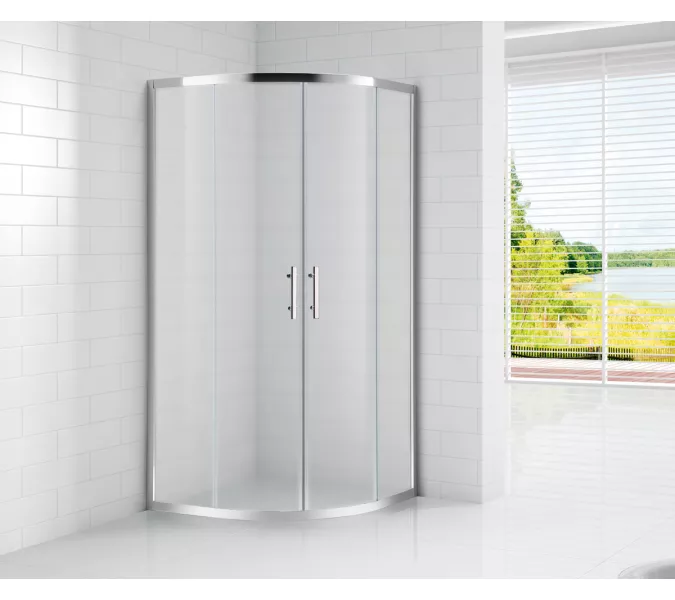 Душевой уголок CEZARES ECO-O-R-2-90-P-Cr, Цвет стекла: рифленое, Цвет профиля: Хром, Выбрать размер: 90х90