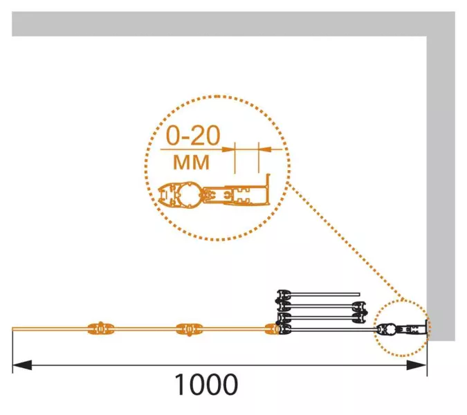 Шторка на ванну CEZARES PRATICO-V-4-100/140-C-Cr, изображение 3