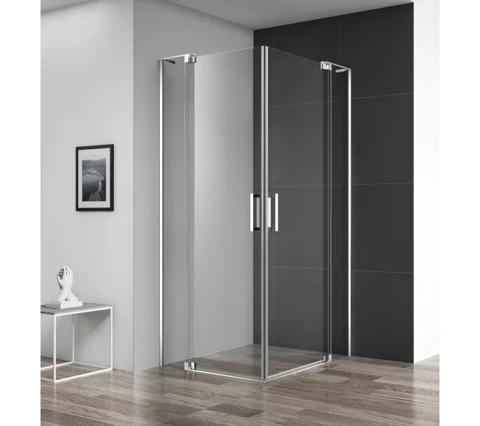 Душевой уголок CEZARES SLIDER-A-2-C-Cr, Цвет стекла: прозрачное, Цвет профиля: Хром, Выбрать размер: 100х100