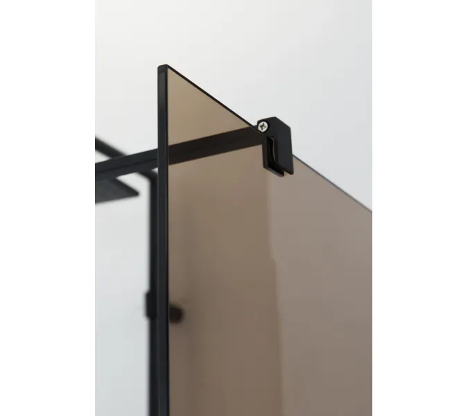 Душевая перегородка CEZARES LIBERTA-L-1-BR-NERO, Цвет стекла: бронза, Цвет профиля: Черный, Выбрать размер: 100, изображение 4